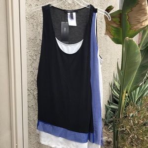 BCBGMaxazria - Long tank top w/color blocks